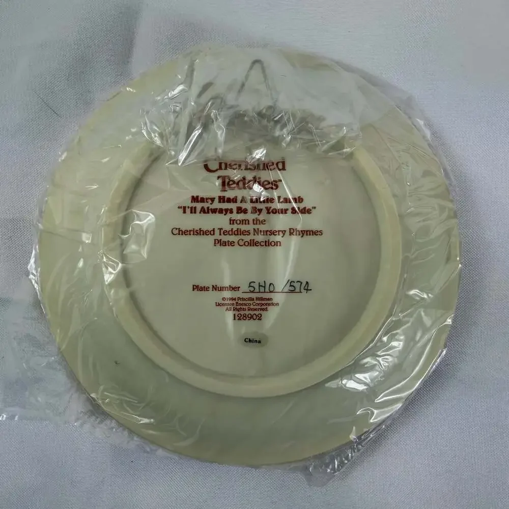 Cherished Teddies Mary Had A Little Lamb Nursery Rhyme 3D Plate #128902-1994